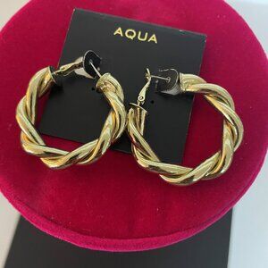 Aqua Braided Hoop Earrings
